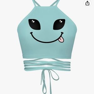 Alien blue crop top